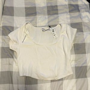NWT white Garage corset tee size L